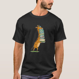 T-shirt Livre amusant Lire Giraffe I Love Ma bibliothèque