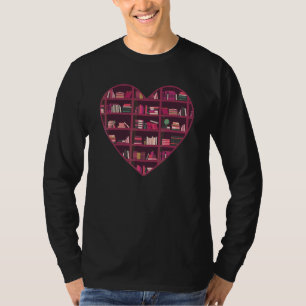 T-shirt Livre Cœur Bibliophile Livre Lecture Conception