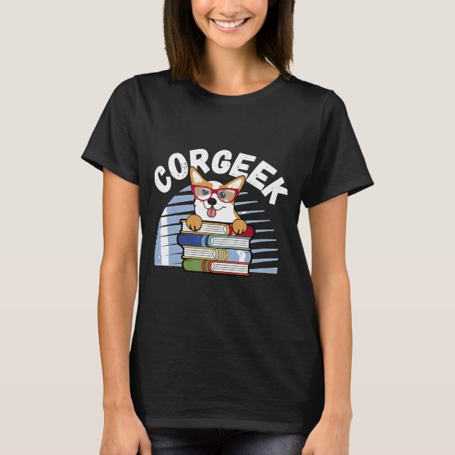 T-shirt Livre Corgi Geek Corgeek (Devant)