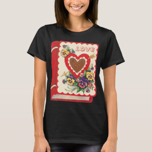 T-shirt Livre d'amour de la Saint-Valentin mignon vintage
