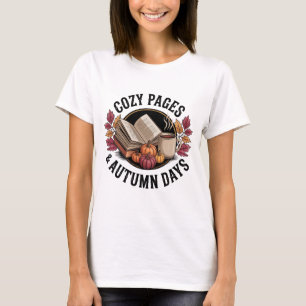 T-shirt Livre d'automne et thé Vintage lecture