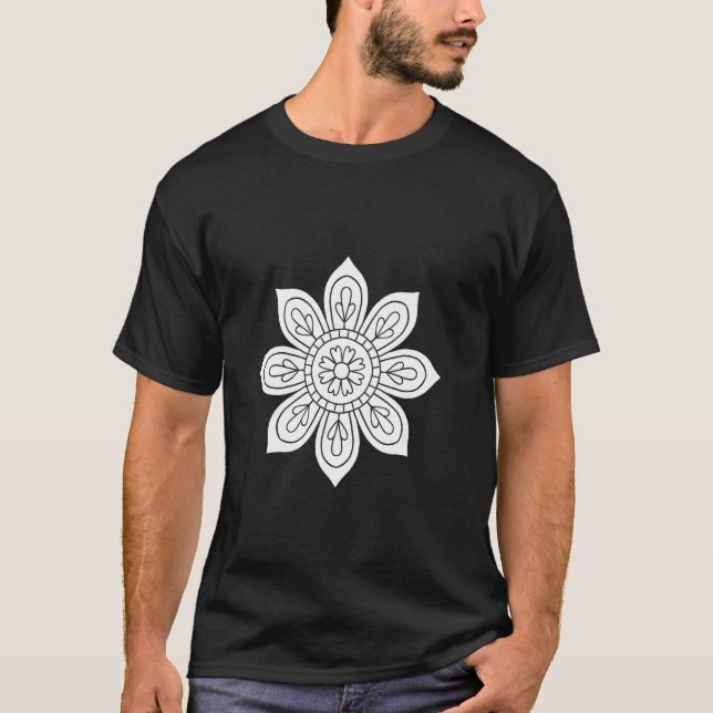 T-shirt Livre de coloriage Fleur (Devant)
