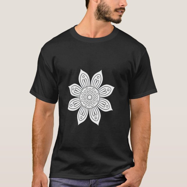 T-shirt Livre de coloriage Fleur (Devant)
