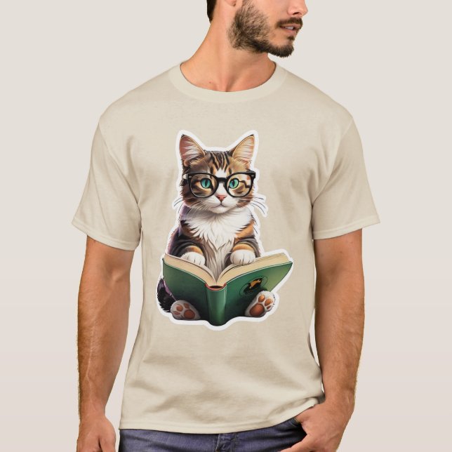 T-shirt Livre de lecture Cat (Devant)