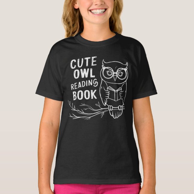 T-shirt Livre de lecture de chouette (Devant)