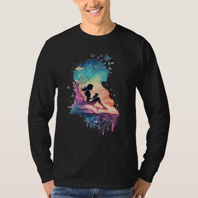 T-shirt Livre de lecture de fée céleste Roman de fantasy (Devant)