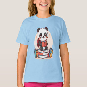 T-shirt Livre de lecture de rentrée scolaire de Panda Mign