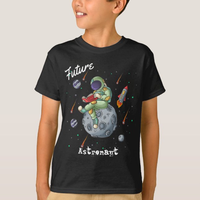 T-shirt Livre de lecture des fuseaux spatiaux des futurs a (Devant)