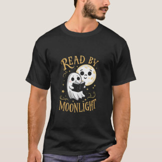 T-shirt Livre De Lecture Drôle De Fantôme Lu Par Moonlight