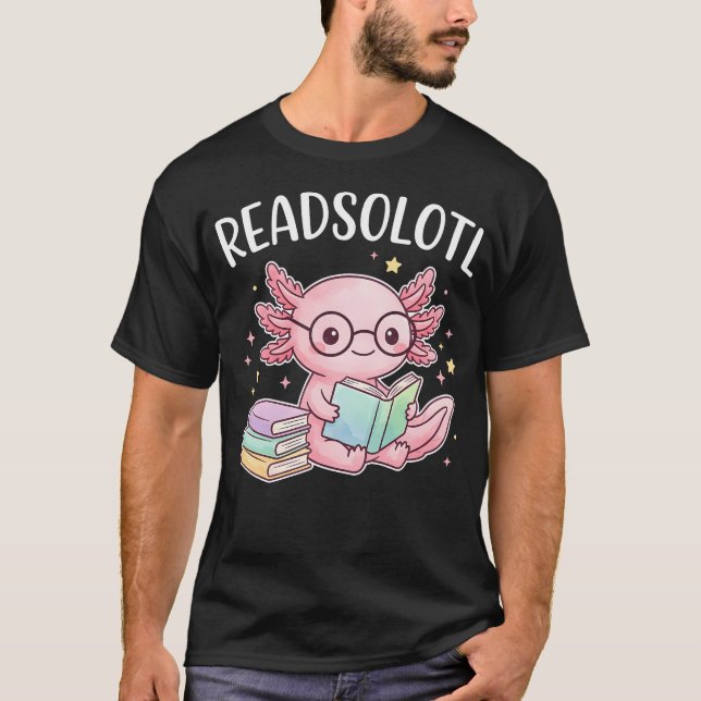 T-shirt Livre de lecture Readsolotl Axolotl mignon (Devant)