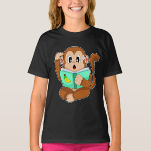 T-shirt Livre de lecture singe