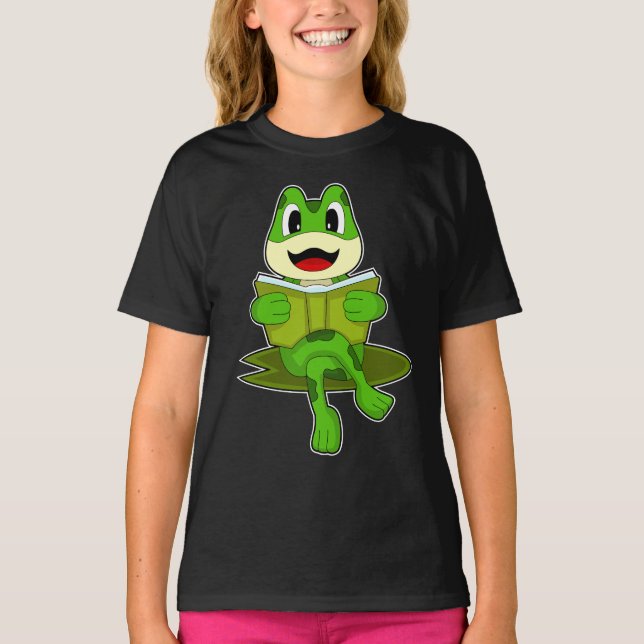 T-shirt Livre de nerd de grenouille (Devant)