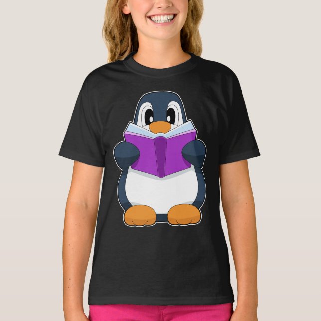 T-shirt Livre de nerd de pingouin (Devant)