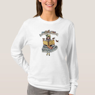 T-shirt Livre de petite fille d'époque et Père Noël de Noë