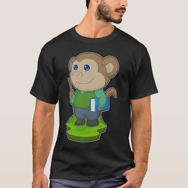 T-shirt Livre d'enseignant de singe (Devant)