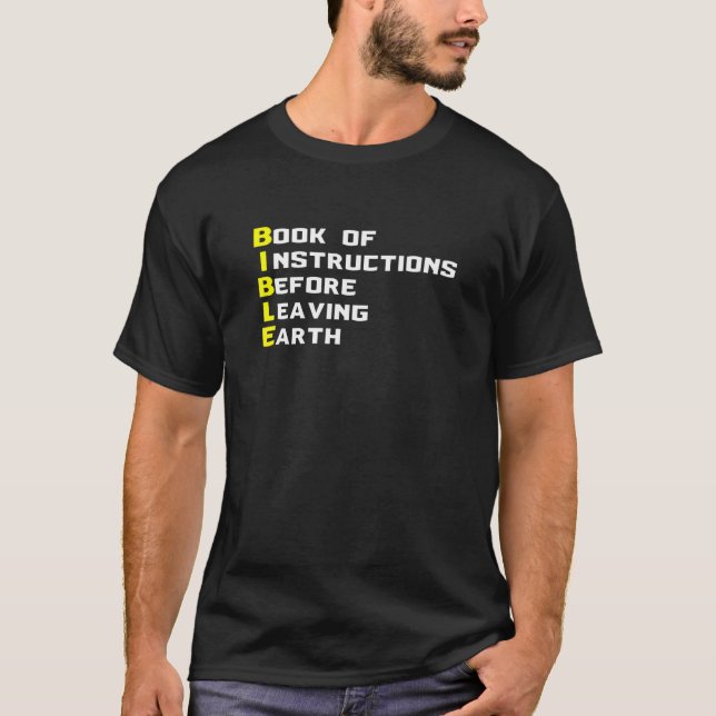 T-shirt Livre Des Instructions Avant De Quitter Earth Chri (Devant)