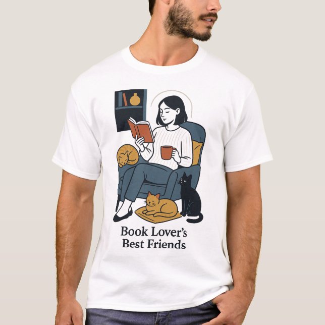 T-shirt Livre et Chats (Devant)