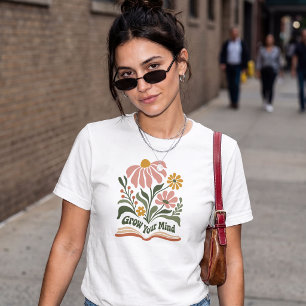 T-shirt Livre Floral Développez Votre Esprit