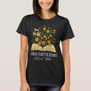 T-shirt Livre floral Un nouveau chapitre commence Retraité