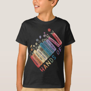 T-shirt Livre Flower Anti Trump Sécurité sociale mains off