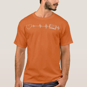 T-shirt Livre Heartbeat Heart Book Lover Livres Lecture Li