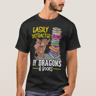 T-shirt Livre Lecture Imaginaire Dragon Bookworm Livre Dra
