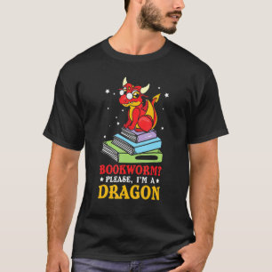 T-shirt Livre Lecture ver de livre Dragon Imaginaire dire