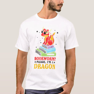 T-shirt Livre Lecture ver de livre Dragon Imaginaire dire