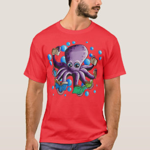 T-shirt Livre Lire Livre Calmar Octopus Looks