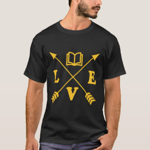T-shirt Livre littéraire Lecture Flèche Basique style bohè