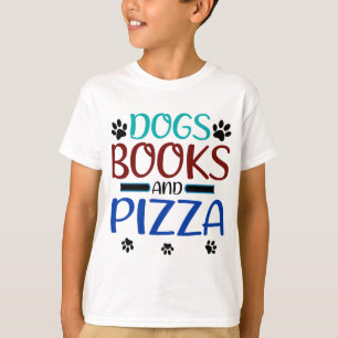 T-shirt Livre Lover Dogs Livres et Pizza Love Reader