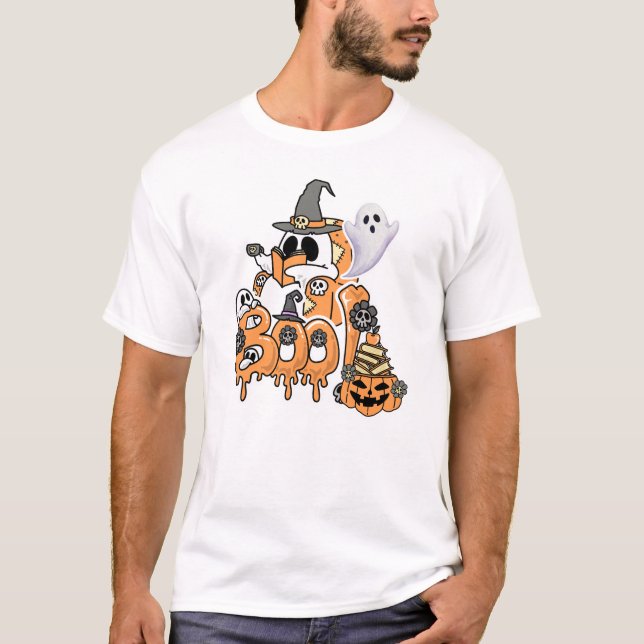 T-shirt Livre Lover Ghost Lecture "Boo" Halloween Éffrayan (Devant)
