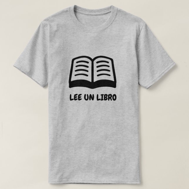 T-shirt livre ouvert et texte espagnol : Lee un libro (Design devant)