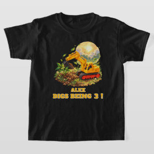 T-shirt Livre personnalisé d'histoires excavatrice Anniver