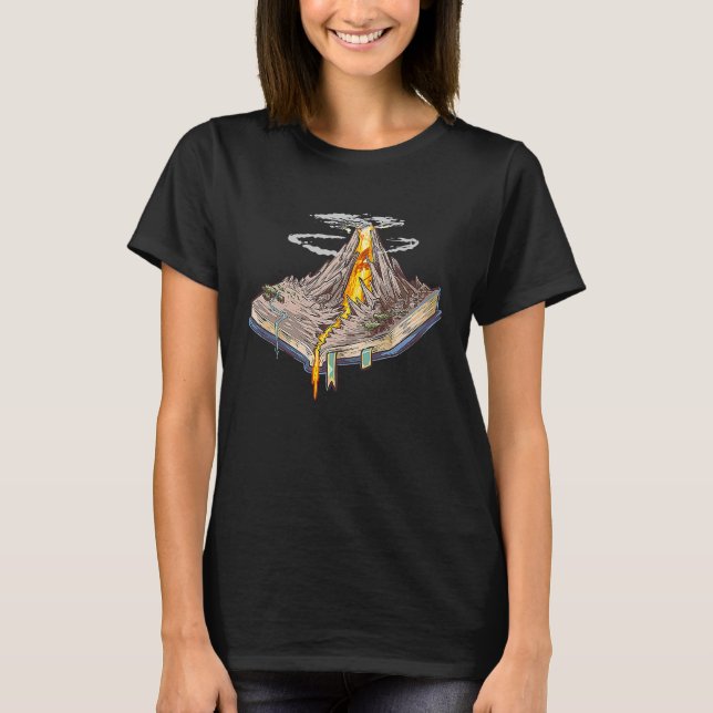 T-shirt Livre Volcano Imaginaire Nouveaux Livres Livre Lec (Devant)