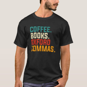 T-shirt Livres À Café Oxford Commas Enseignant Anglais Ret