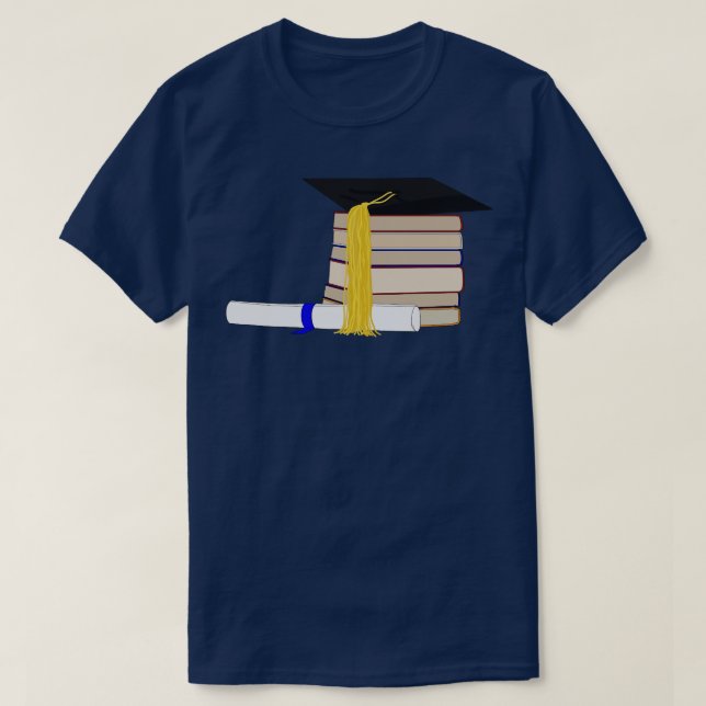 T-shirt Livres Casquette diplômé et certificat (Design devant)