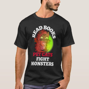 T-shirt Livres Chats Combats Monsters Bookish Magic Dragon