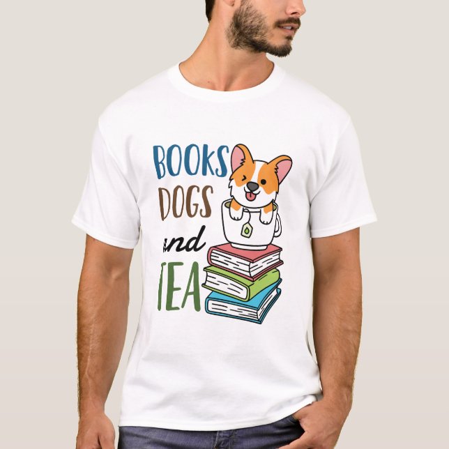 T-shirt Livres Chiens et Tea Weekend Lecture (Devant)
