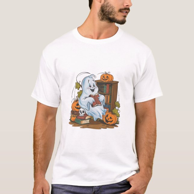 T-shirt Livres citrouille Feuilles d'automne (Devant)