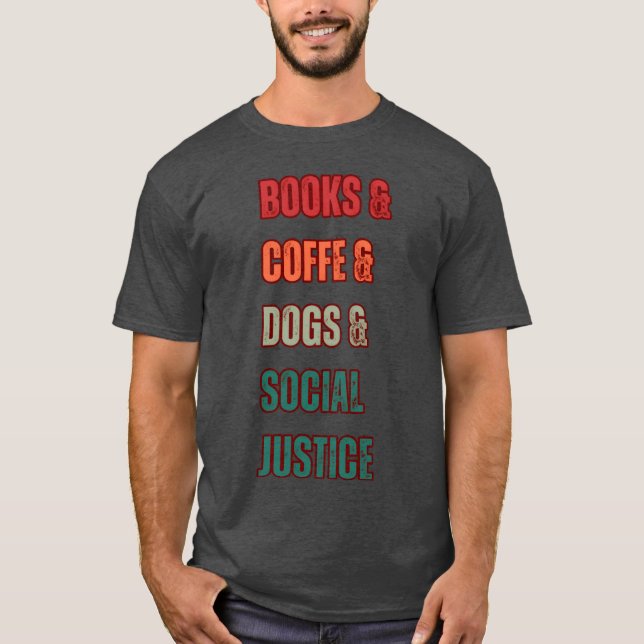 T-shirt LIVRES COFFE CHIENS garçon retro (Devant)