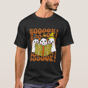 T-shirt Livres Cute Ghost Boo Lecture Livres Halloween Lib