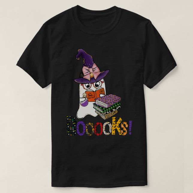 T-shirt Livres ! Cute Ghost Lecture Bibliothèque Livres Ha (Design devant)