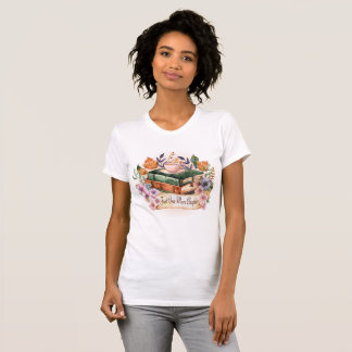 T-shirt Livres d'aquarelle vintage et café juste un de plu