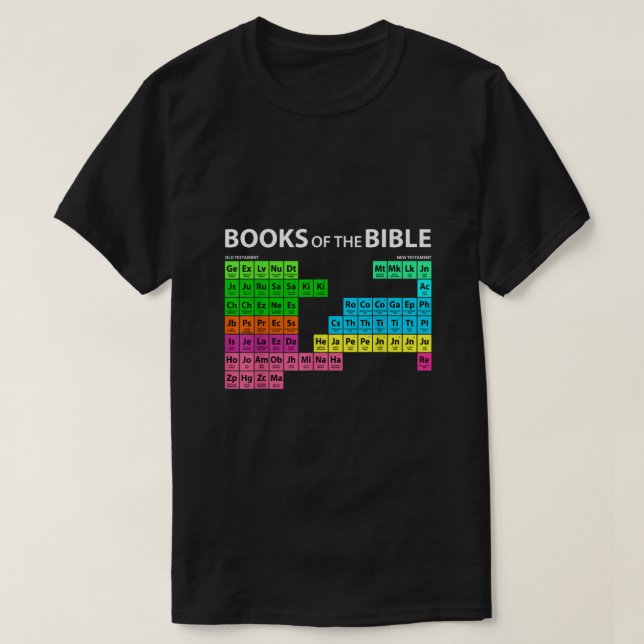 T-shirt Livres de la Bible Table Périodique Seminary Pasto (Design devant)