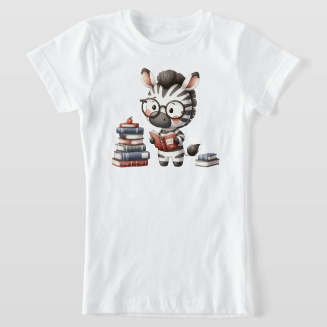 T-Shirt Livres de lecture Zèbre. (Poser)