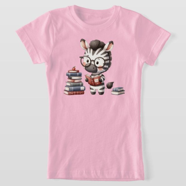 T-Shirt Livres de lecture Zèbre. (Poser)