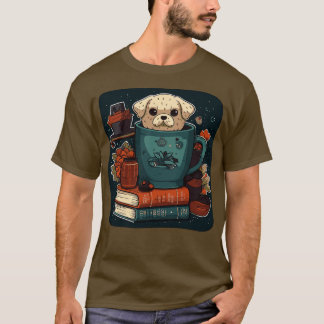 T-shirt Livres Et Café, Chiens Et Justice Sociale 77