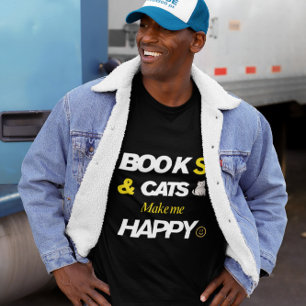 T-shirt Livres et chats me rendent heureux