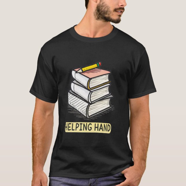 T-shirt Livres et crayon de conception créative pour une m (Devant)